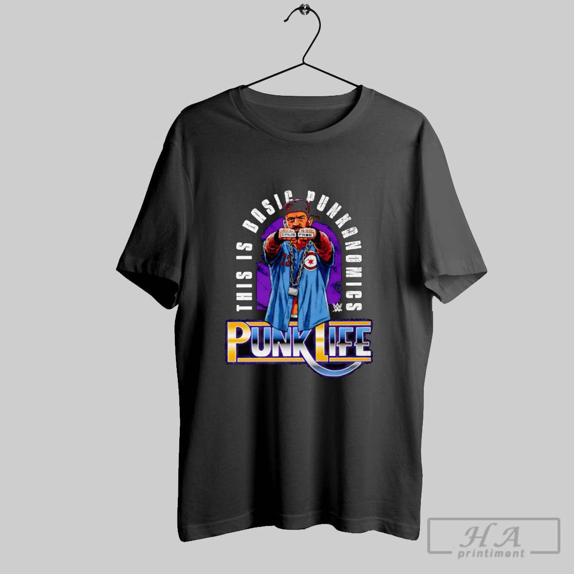 Official Cm Punk Life This Is Basic Punkanomics - Adult & Kids T-Shirts, Sweatshirts & Hoodies apparel design preview 1
