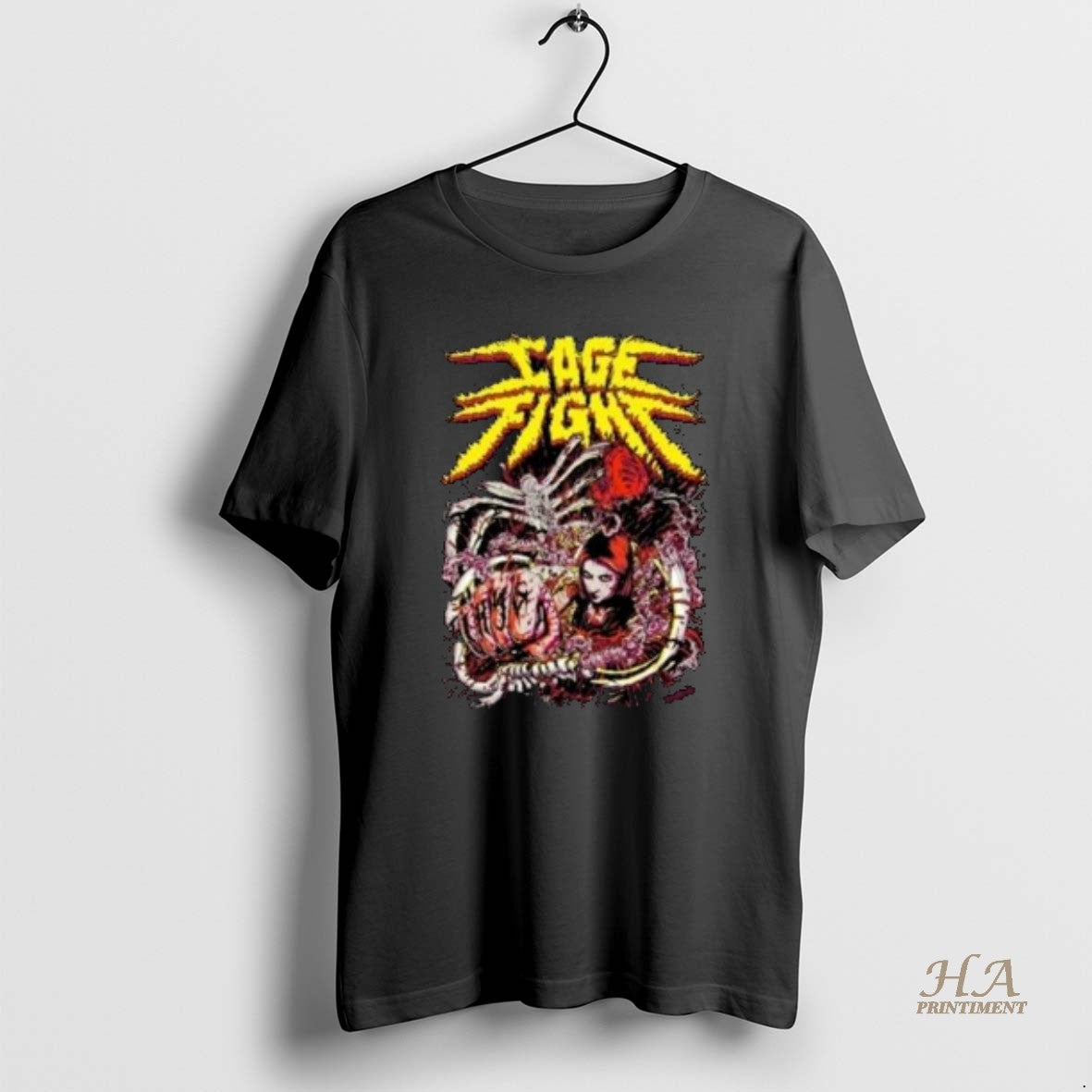 Official Cage Fight Horror Graphic Brutal Gorecore - Adult & Kids T-Shirts, Sweatshirts & Hoodies apparel design preview 1