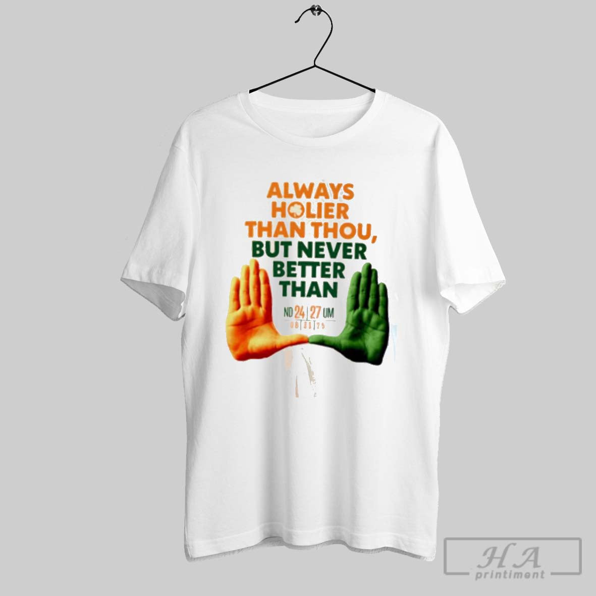 Official Catholics Vs Convicts Always Holier Than - Adult & Kids T-Shirts, Sweatshirts & Hoodies apparel design preview 1