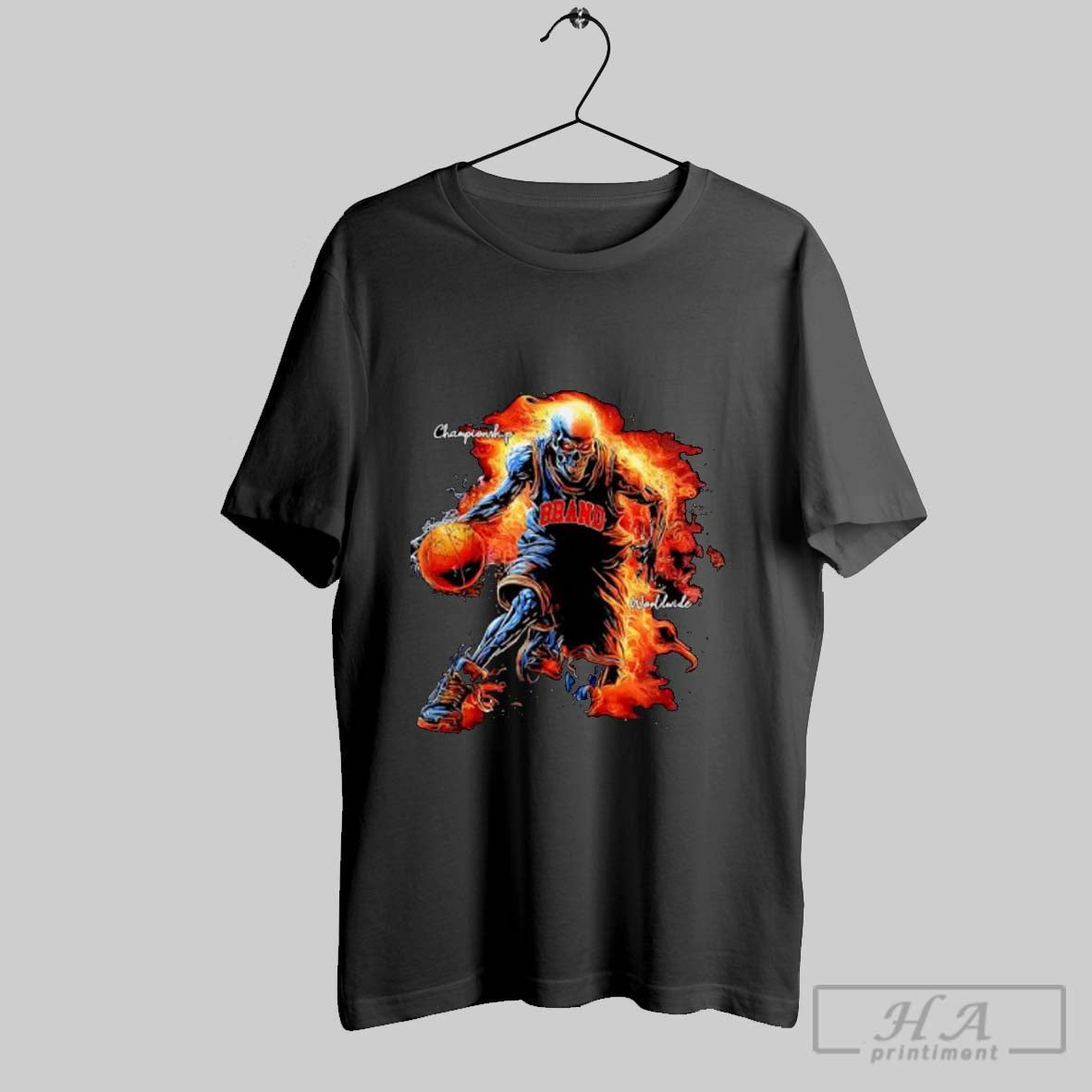 Official Championship Worldwide Flaming Skeleton - Adult & Kids T-Shirts, Sweatshirts & Hoodies apparel design preview 1