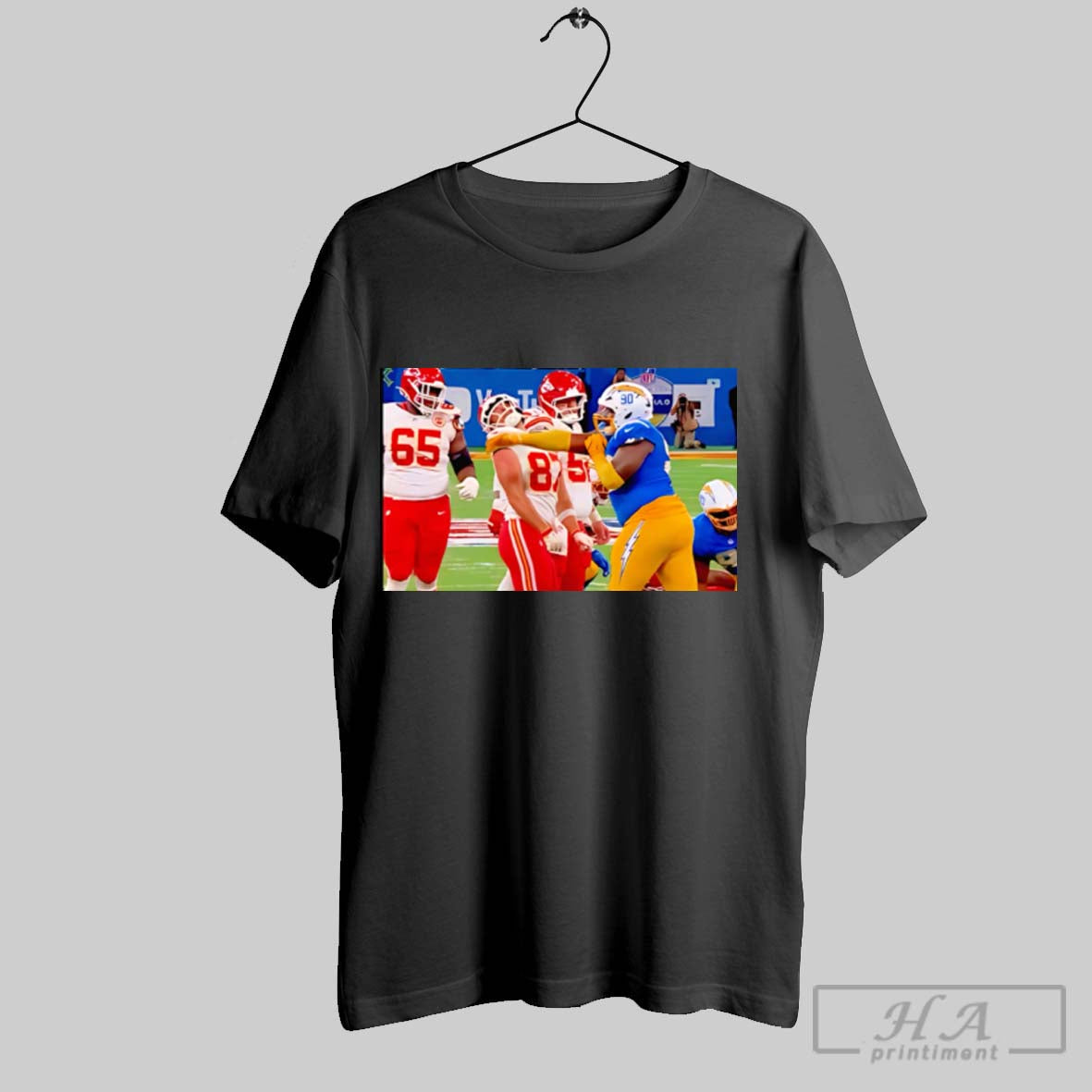 Official Chargers Player Slapped Travis Kelce In The - Adult & Kids T-Shirts, Sweatshirts & Hoodies apparel design preview 1