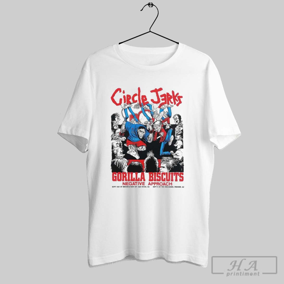 Official Circle Jerks X Gorilla Biscuits San Diego - Adult & Kids T-Shirts, Sweatshirts & Hoodies apparel design preview 1