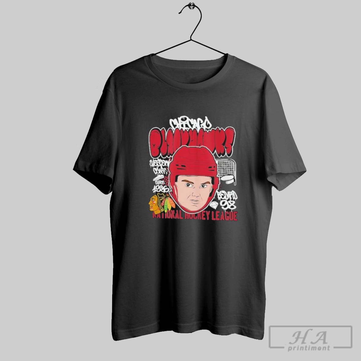 Official Connor Bedard Chicago Blackhawks Caricature - Adult & Kids T-Shirts, Sweatshirts & Hoodies apparel design preview 1