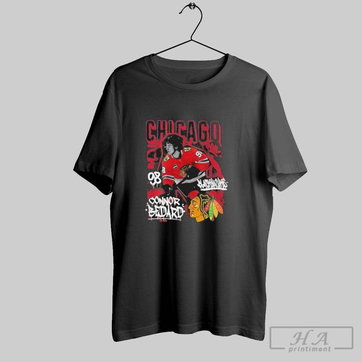 Official Connor Bedard Chicago Blackhawks Photo Reel - Adult & Kids T-Shirts, Sweatshirts & Hoodies apparel design preview 1