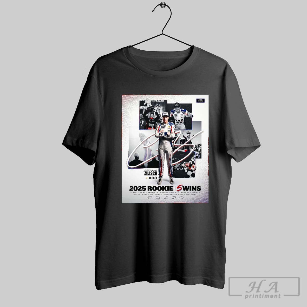 Official Connor Zilisch 2025 Rookie 5 Wins Nascar - Adult & Kids T-Shirts, Sweatshirts & Hoodies apparel design preview 1