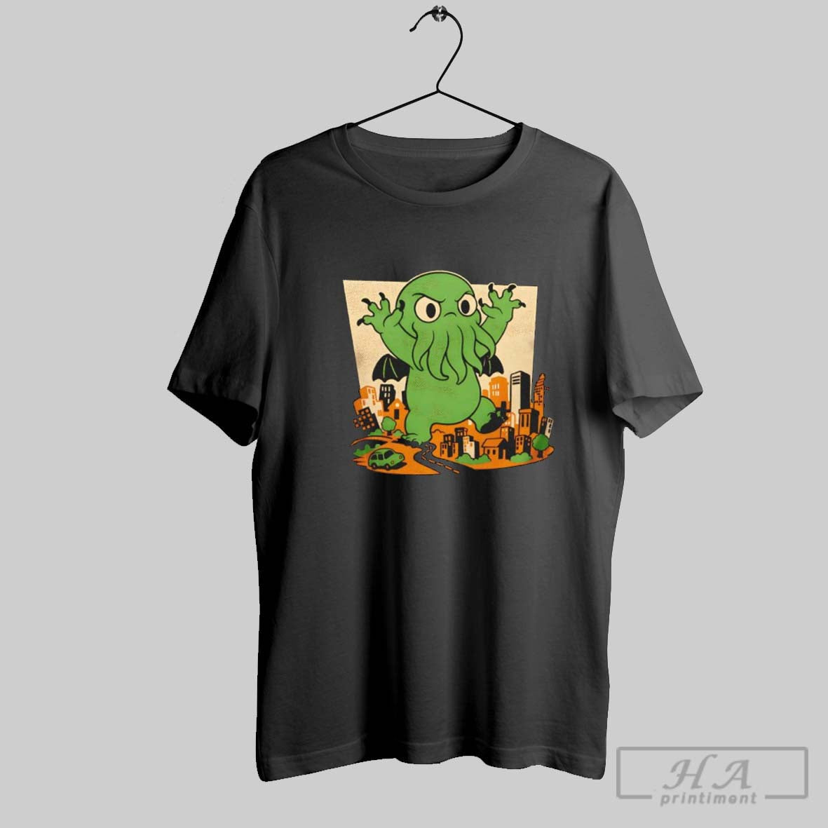 Official Cthulhu City Destruction - Adult & Kids T-Shirts, Sweatshirts & Hoodies apparel design preview 1