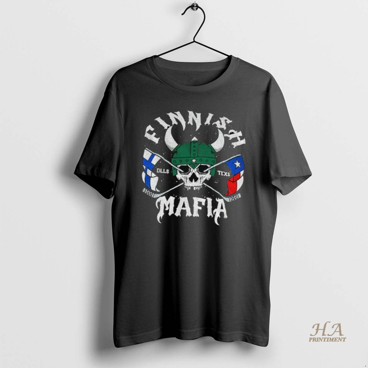 Official Dallas Stars Finnish Mafia Skull Dlls Texs - Adult & Kids T-Shirts, Sweatshirts & Hoodies apparel design preview 1