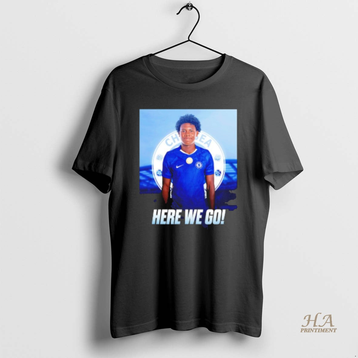 Official Deinner Ordonez To Chelsea Here We Go - Adult & Kids T-Shirts, Sweatshirts & Hoodies apparel design preview 1