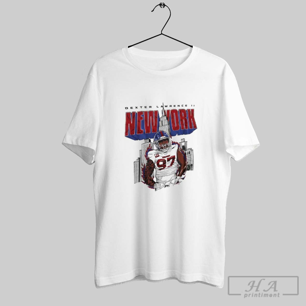 Official Dexter Lawrence Ii New York Cityline White - Adult & Kids T-Shirts, Sweatshirts & Hoodies apparel design preview 1