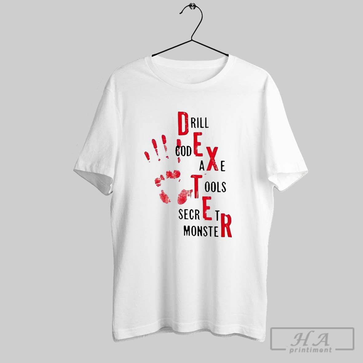 Official Dexter Drill Code Axe Tools Secret Monster - Adult & Kids T-Shirts, Sweatshirts & Hoodies apparel design preview 1