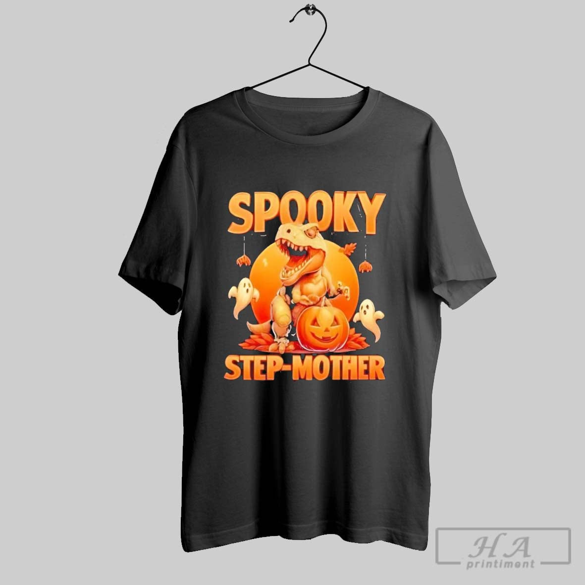 Official Dinosaur Spooky Step Mother Halloween - Adult & Kids T-Shirts, Sweatshirts & Hoodies apparel design preview 1