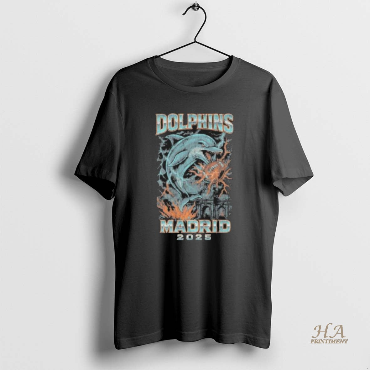 Official Dolphins Football X Madrid 2025 Vintage - Adult & Kids T-Shirts, Sweatshirts & Hoodies apparel design preview 1