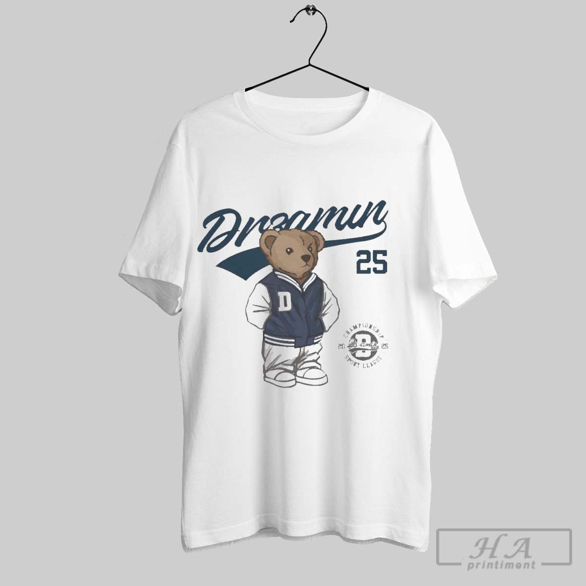 Official Dr3amin Varsity Polo Bear - Adult & Kids T-Shirts, Sweatshirts & Hoodies apparel design preview 1