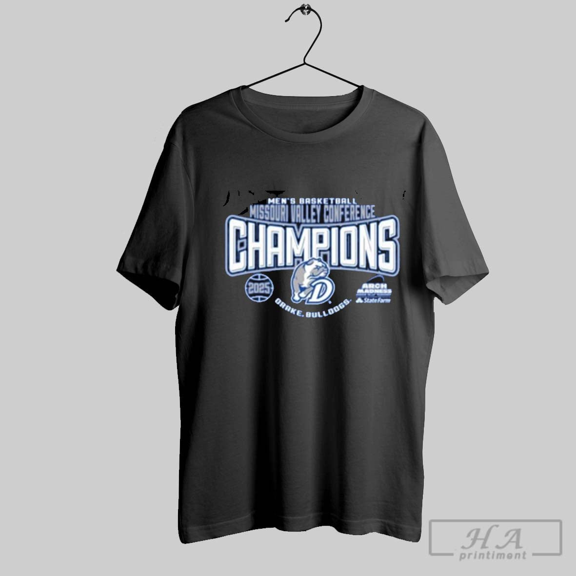 Official Drake Bulldogs Blue 2025 Missouri Valley - Adult & Kids T-Shirts, Sweatshirts & Hoodies apparel design preview 1