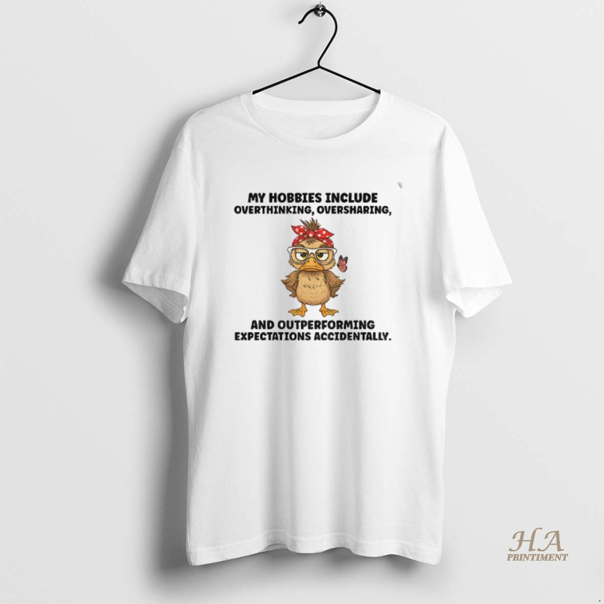 Official Duck My Hobbies Include Overthinking - Adult & Kids T-Shirts, Sweatshirts & Hoodies apparel design preview 1