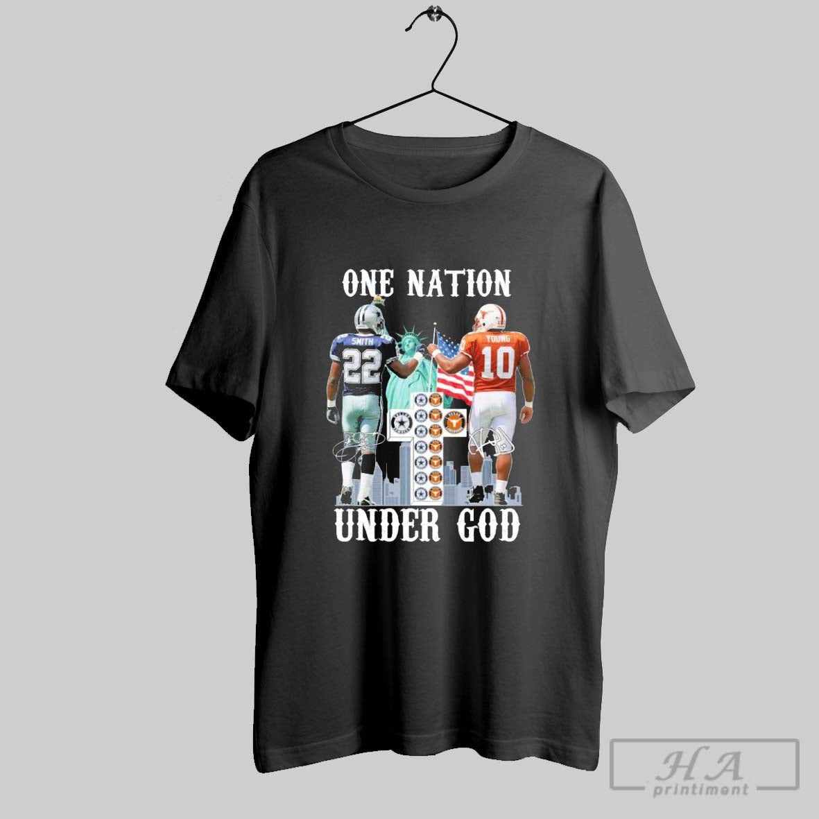 Official Emmitt Smith And Vince Young One Nation - Adult & Kids T-Shirts, Sweatshirts & Hoodies apparel design preview 1