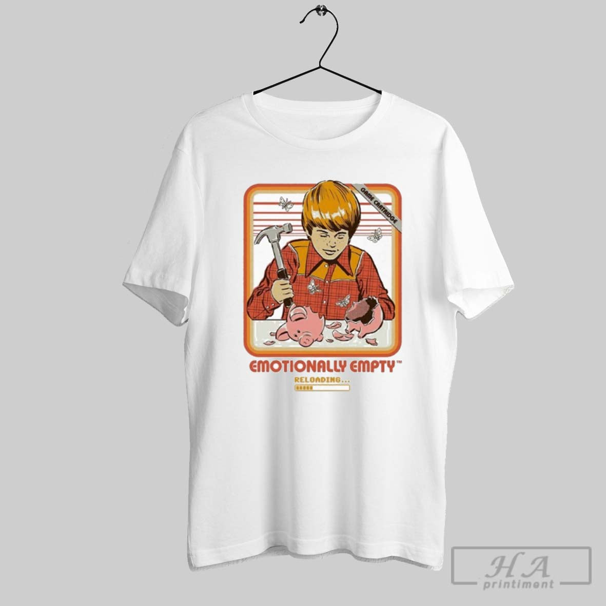 Official Emotionally Empty Reloading Game Cartridge - Adult & Kids T-Shirts, Sweatshirts & Hoodies apparel design preview 1