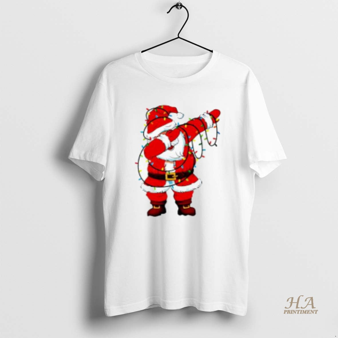 Official Family Xmas Dabbing Santa Christmas Lights - Adult & Kids T-Shirts, Sweatshirts & Hoodies apparel design preview 1