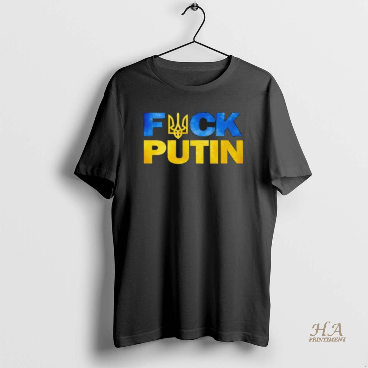 Official Fck Putin Ukraine Flag - Adult & Kids T-Shirts, Sweatshirts & Hoodies apparel design preview 1
