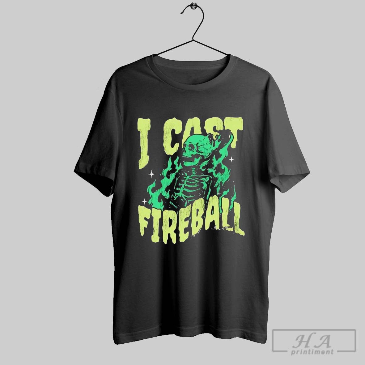 Official Fire Skeleton I Cast Fireball - Adult & Kids T-Shirts, Sweatshirts & Hoodies apparel design preview 1