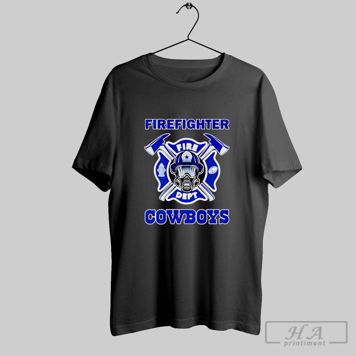 Official Firefighter Fire Dept Cowboys - Adult & Kids T-Shirts, Sweatshirts & Hoodies apparel design preview 1