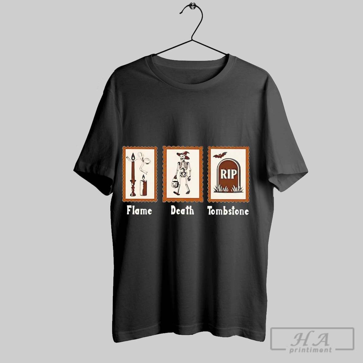 Official Flame Death Tombstone Halloween - Adult & Kids T-Shirts, Sweatshirts & Hoodies apparel design preview 1