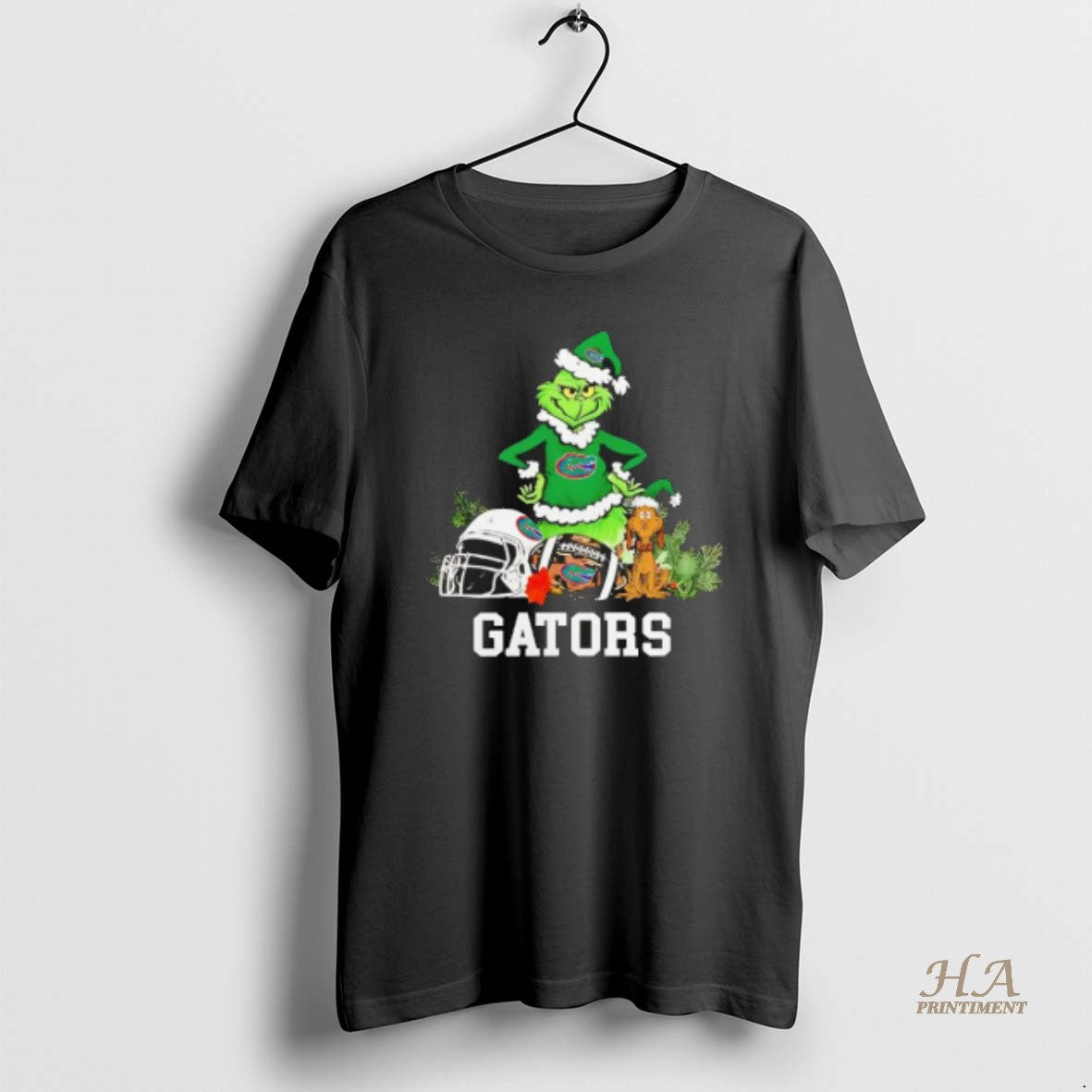 Official Florida Gators The Grinch And Max Helmet - Adult & Kids T-Shirts, Sweatshirts & Hoodies apparel design preview 1