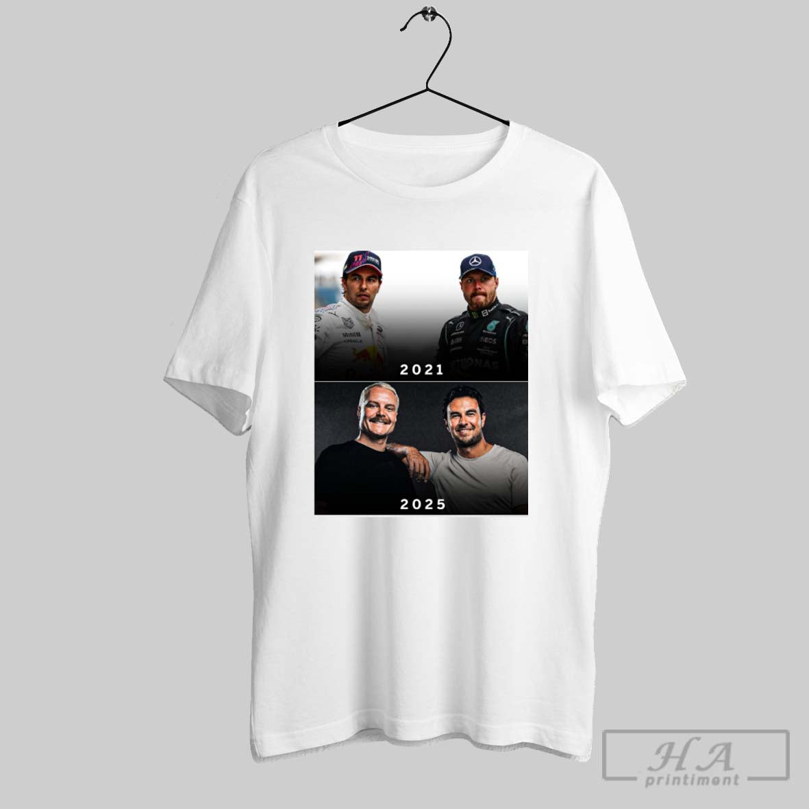 Official Formula 1 Drivers Sergio Perez And Valtteri - Adult & Kids T-Shirts, Sweatshirts & Hoodies apparel design preview 1