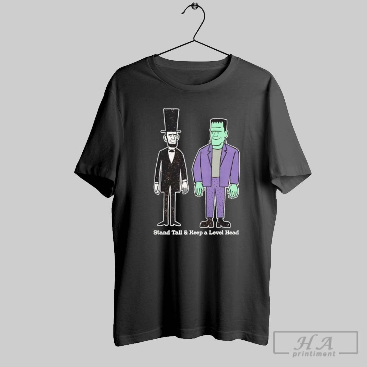 Official Frankenstein Stand Tall And Keep A Level - Adult & Kids T-Shirts, Sweatshirts & Hoodies apparel design preview 1