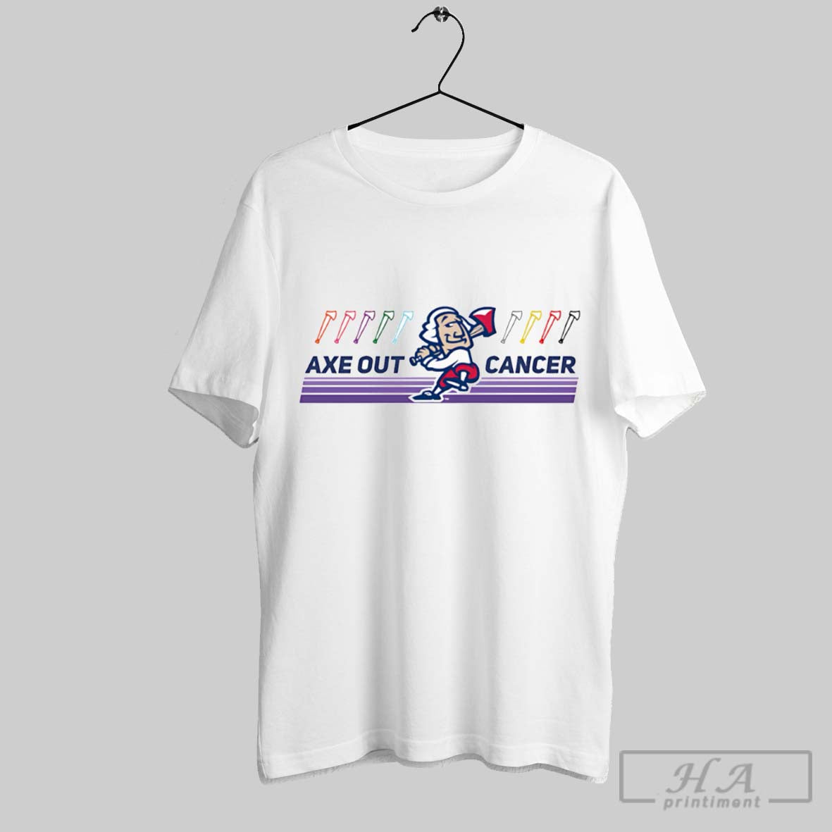 Official Fredericksburg Nationals Axe Out Cancer - Adult & Kids T-Shirts, Sweatshirts & Hoodies apparel design preview 1