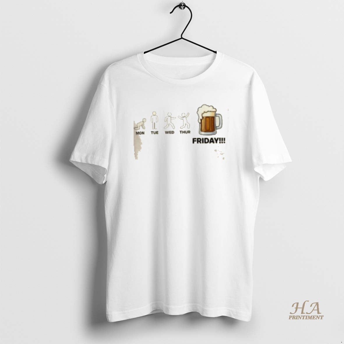 Official Friday Beer Evolution Workweek Humor - Adult & Kids T-Shirts, Sweatshirts & Hoodies apparel design preview 1