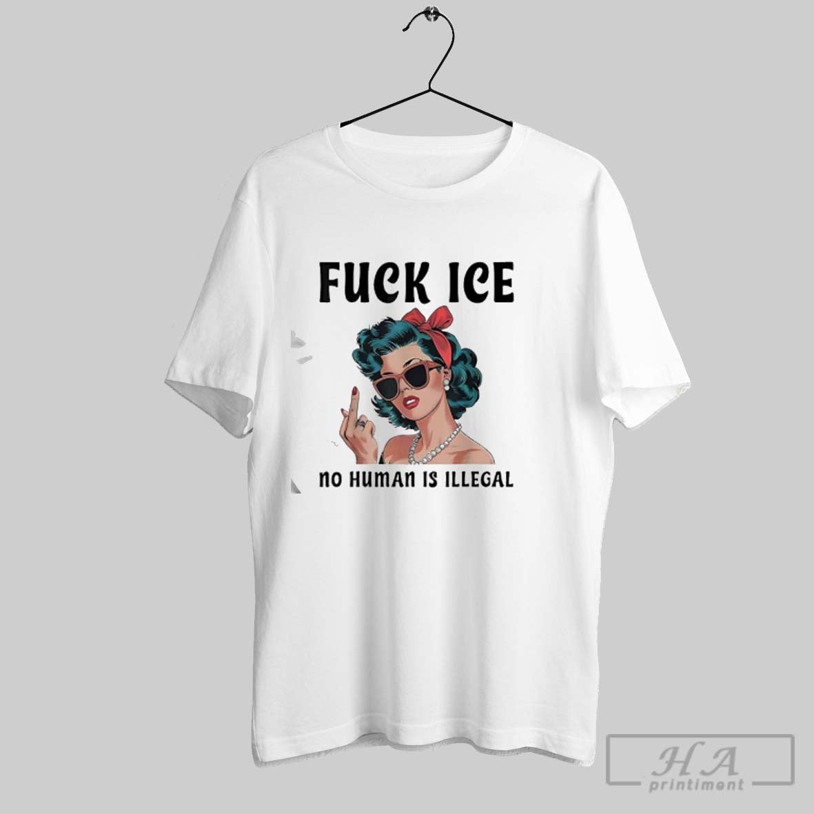 Official Fuck Ice No Human Is Illegal Retro Rebel - Adult & Kids T-Shirts, Sweatshirts & Hoodies apparel design preview 1