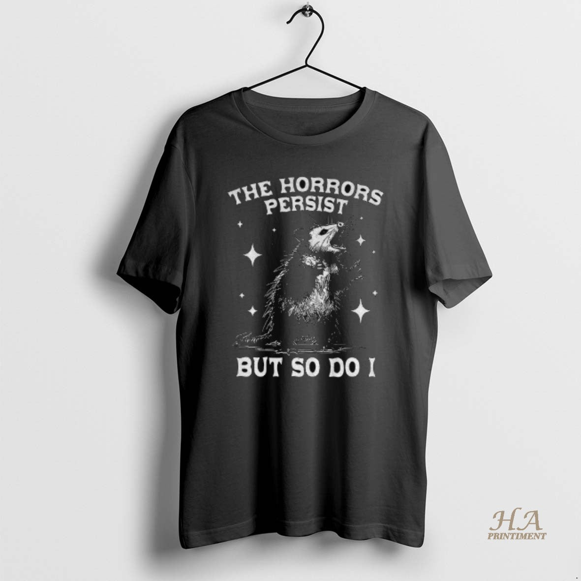Official Funny Possum Says 90s Graphic The Horrors - Adult & Kids T-Shirts, Sweatshirts & Hoodies apparel design preview 1