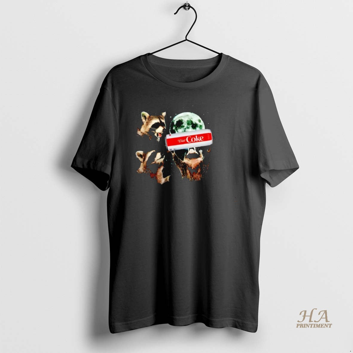 Official Funny Raccoon Diet Coke Moon - Adult & Kids T-Shirts, Sweatshirts & Hoodies apparel design preview 1