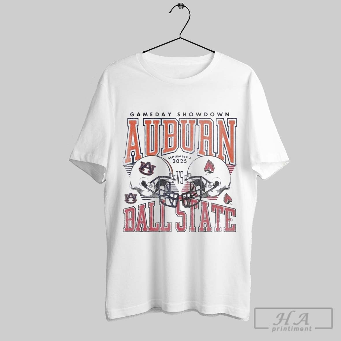 Official Gameday Showdown 2025 Auburn Vs Ball State - Adult & Kids T-Shirts, Sweatshirts & Hoodies apparel design preview 1