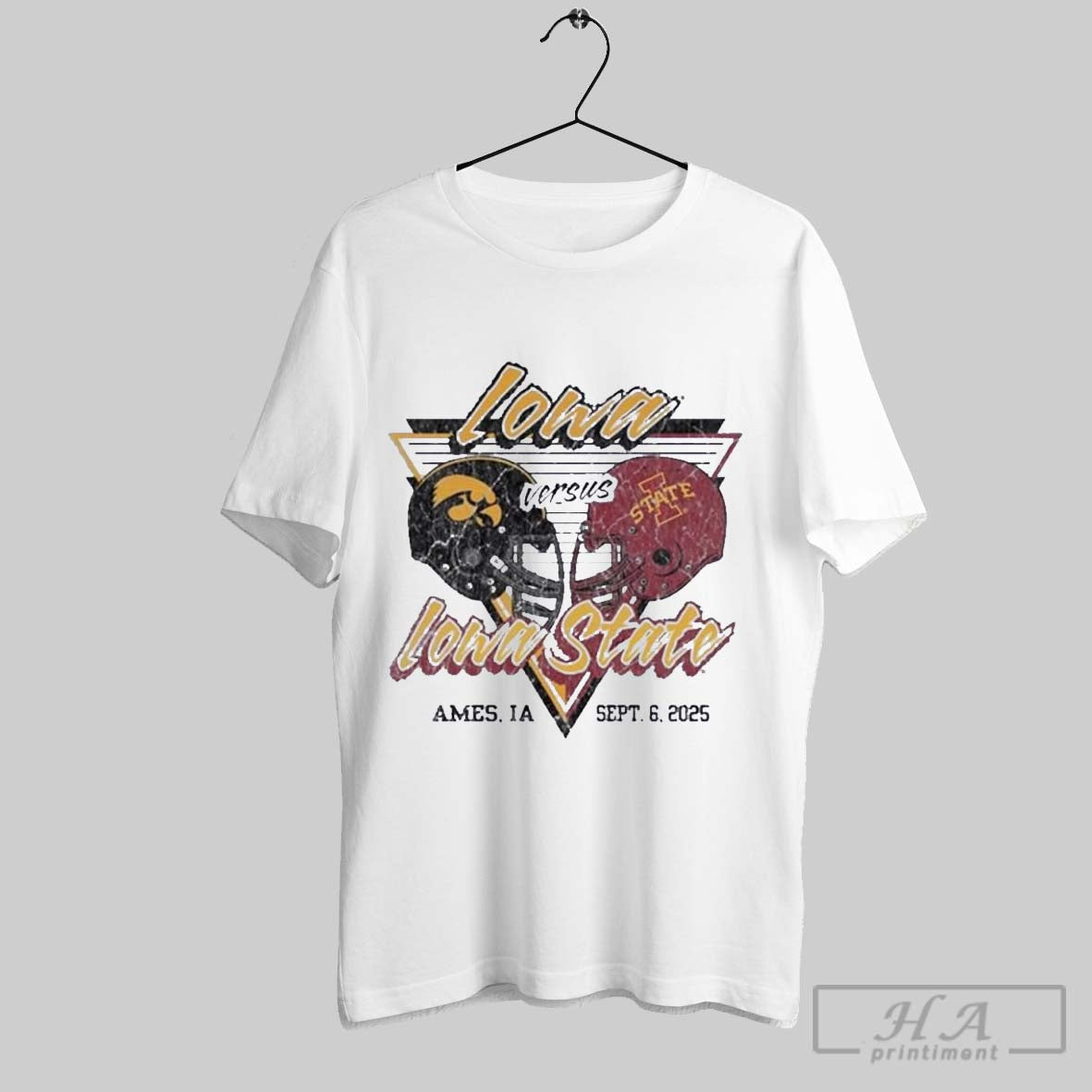 Official Gameday Showdown 2025 Iowa State Vs Matchup - Adult & Kids T-Shirts, Sweatshirts & Hoodies apparel design preview 1
