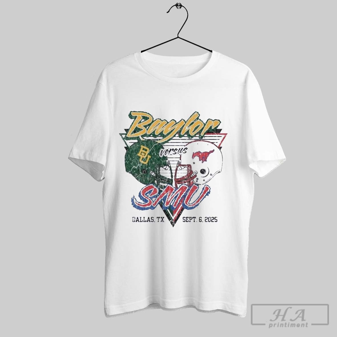 Official Gameday Showdown 2025 Smu Vs Baylor Matchup - Adult & Kids T-Shirts, Sweatshirts & Hoodies apparel design preview 1