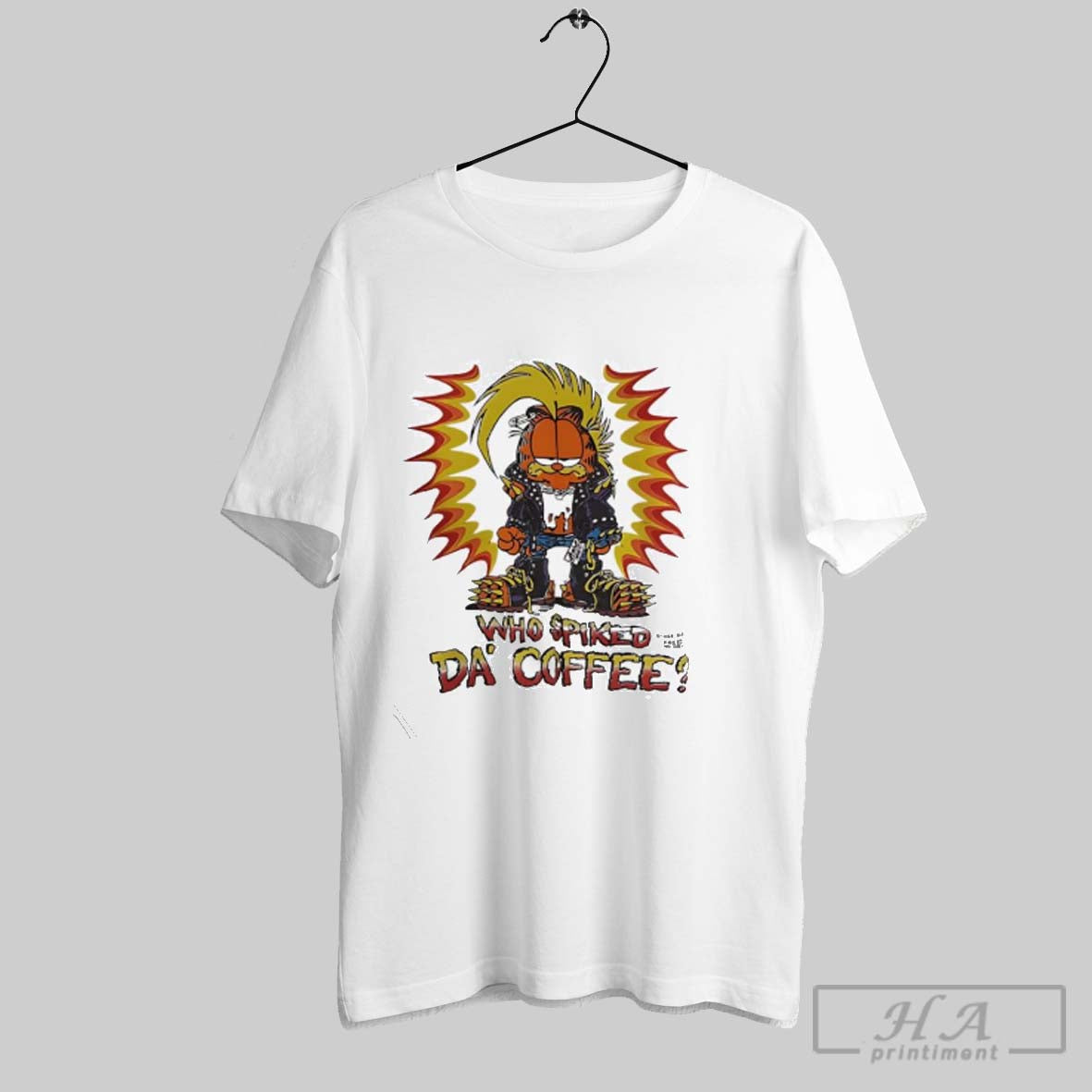 Official Garf Who Spiked Da Coffee - Adult & Kids T-Shirts, Sweatshirts & Hoodies apparel design preview 1