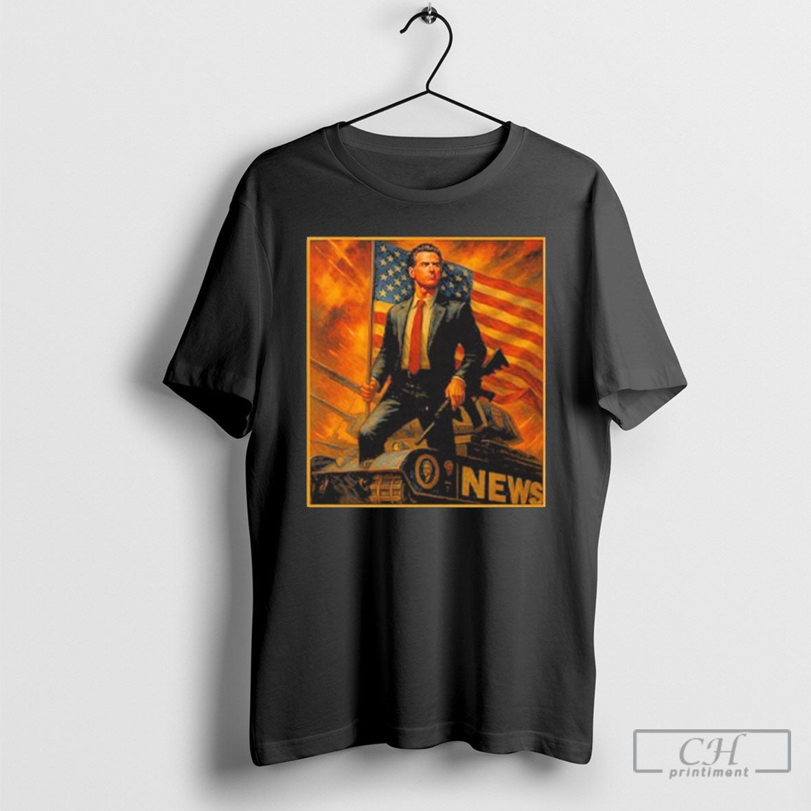 Official Gavin Newsom Patriotic Tank Sweater - Adult & Kids T-Shirts, Sweatshirts & Hoodies apparel design preview 1