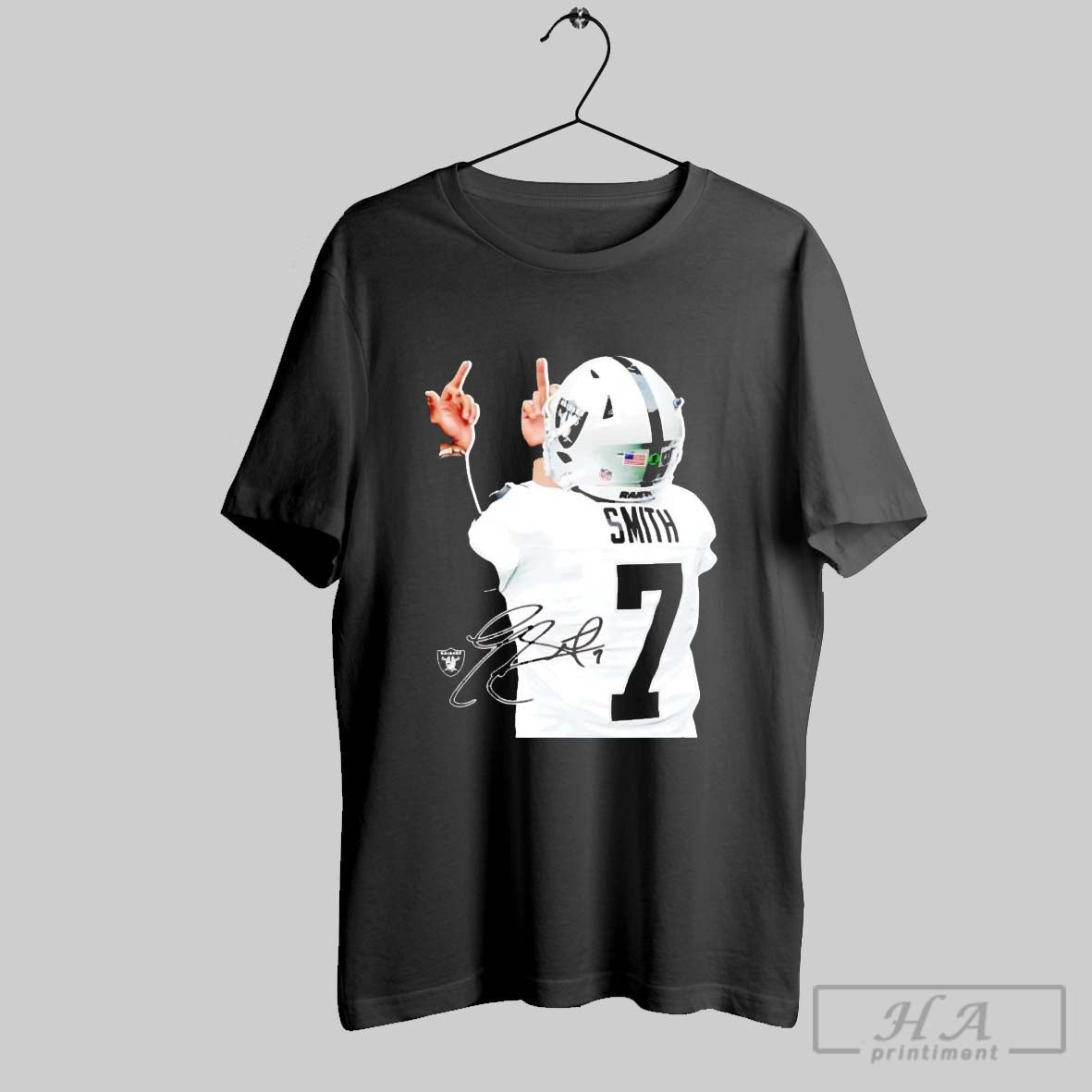 Official Geno Smith Middle Finger Signature Raiders - Adult & Kids T-Shirts, Sweatshirts & Hoodies apparel design preview 1