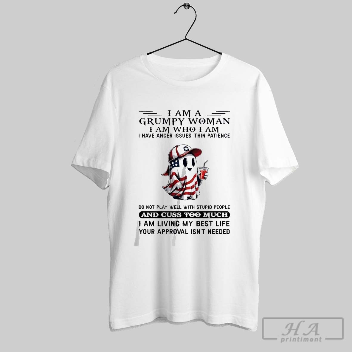 Official Ghost I Am A Grumpy Woman Who - Adult & Kids T-Shirts, Sweatshirts & Hoodies apparel design preview 1