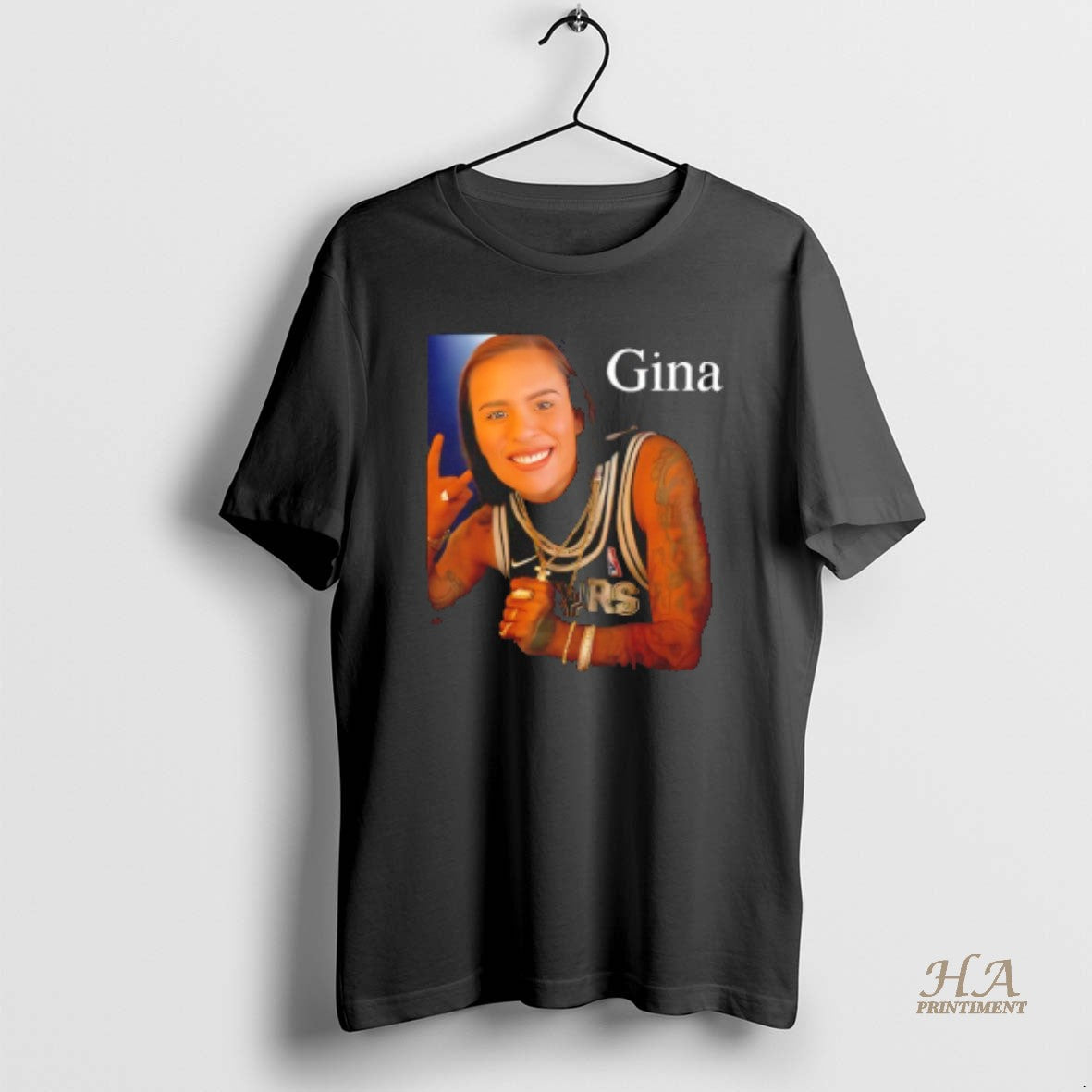 Official Gina San Antonio Spurs Photo - Adult & Kids T-Shirts, Sweatshirts & Hoodies apparel design preview 1