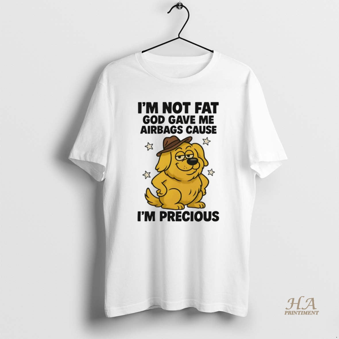 Official Golden Retriever Im Not Fat God Gave Me - Adult & Kids T-Shirts, Sweatshirts & Hoodies apparel design preview 1