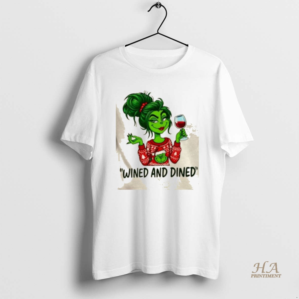 Official Grinch Girl Wined And Dined - Adult & Kids T-Shirts, Sweatshirts & Hoodies apparel design preview 1
