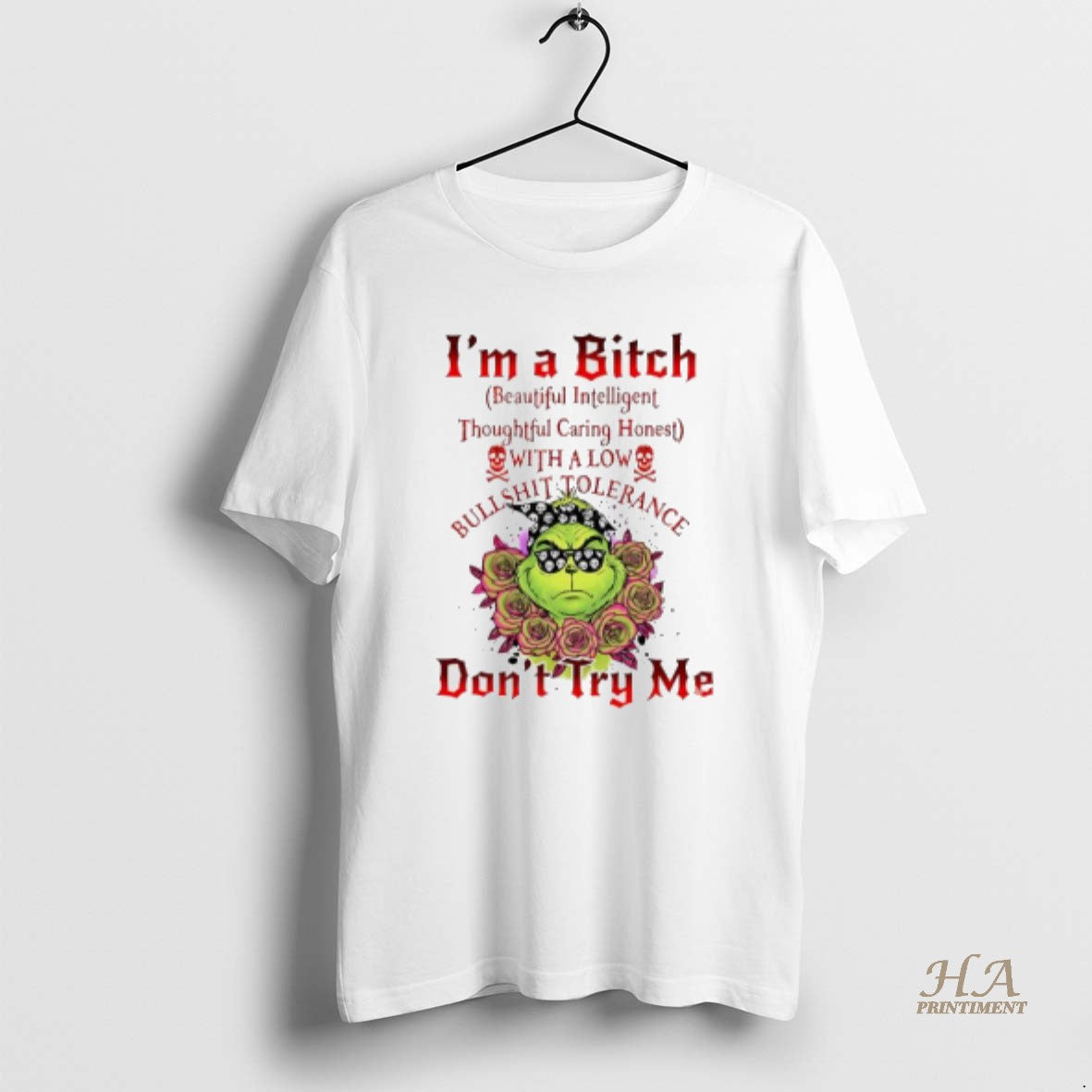 Official Grinch Im A Bitch Dont Try Me - Adult & Kids T-Shirts, Sweatshirts & Hoodies apparel design preview 1