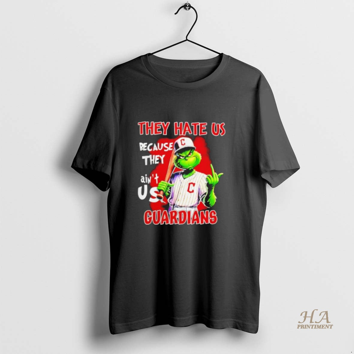 Official Grinch They Hate Us Because Aint Cleveland - Adult & Kids T-Shirts, Sweatshirts & Hoodies apparel design preview 1