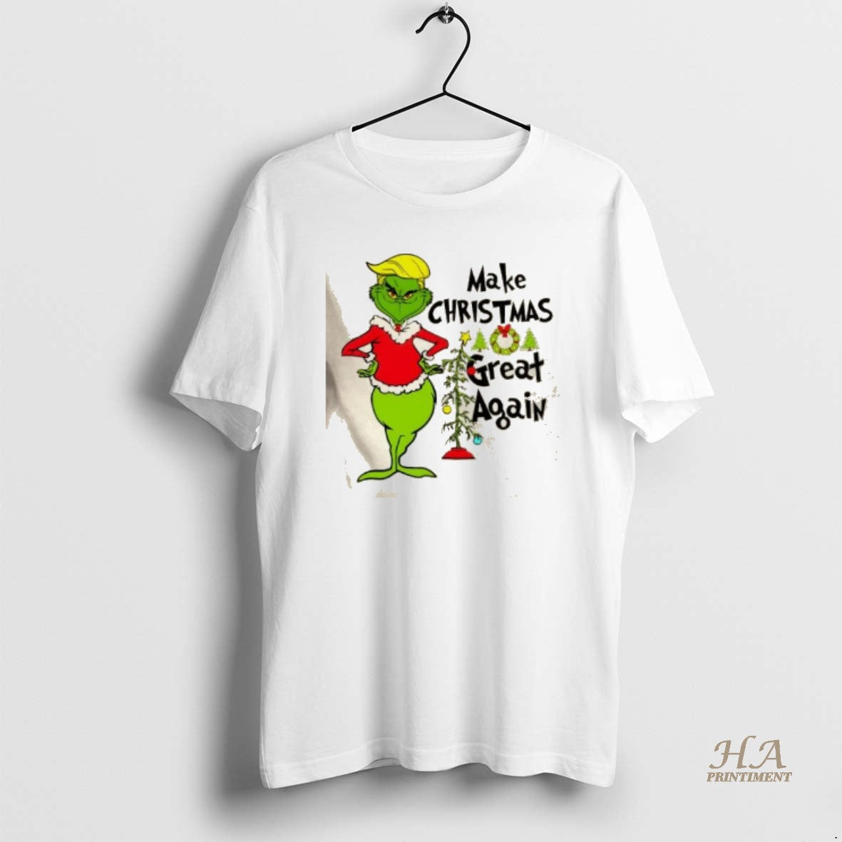 Official Grinch Trump Hair Make Christmas Great Again - Adult & Kids T-Shirts, Sweatshirts & Hoodies apparel design preview 1