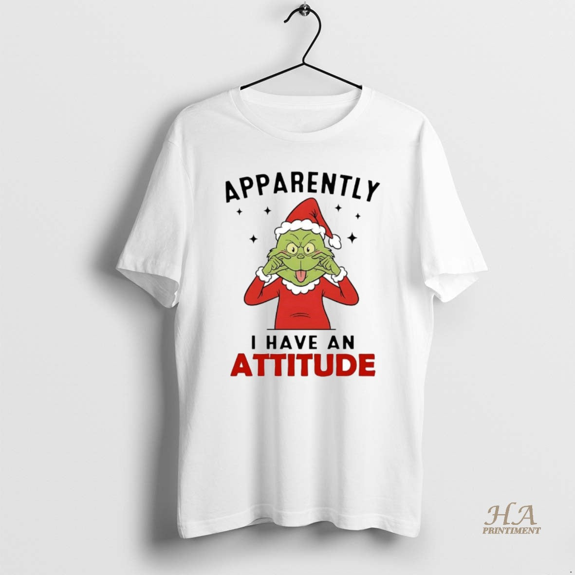 Official Grinch Apparently I Have An Attitude - Adult & Kids T-Shirts, Sweatshirts & Hoodies apparel design preview 1