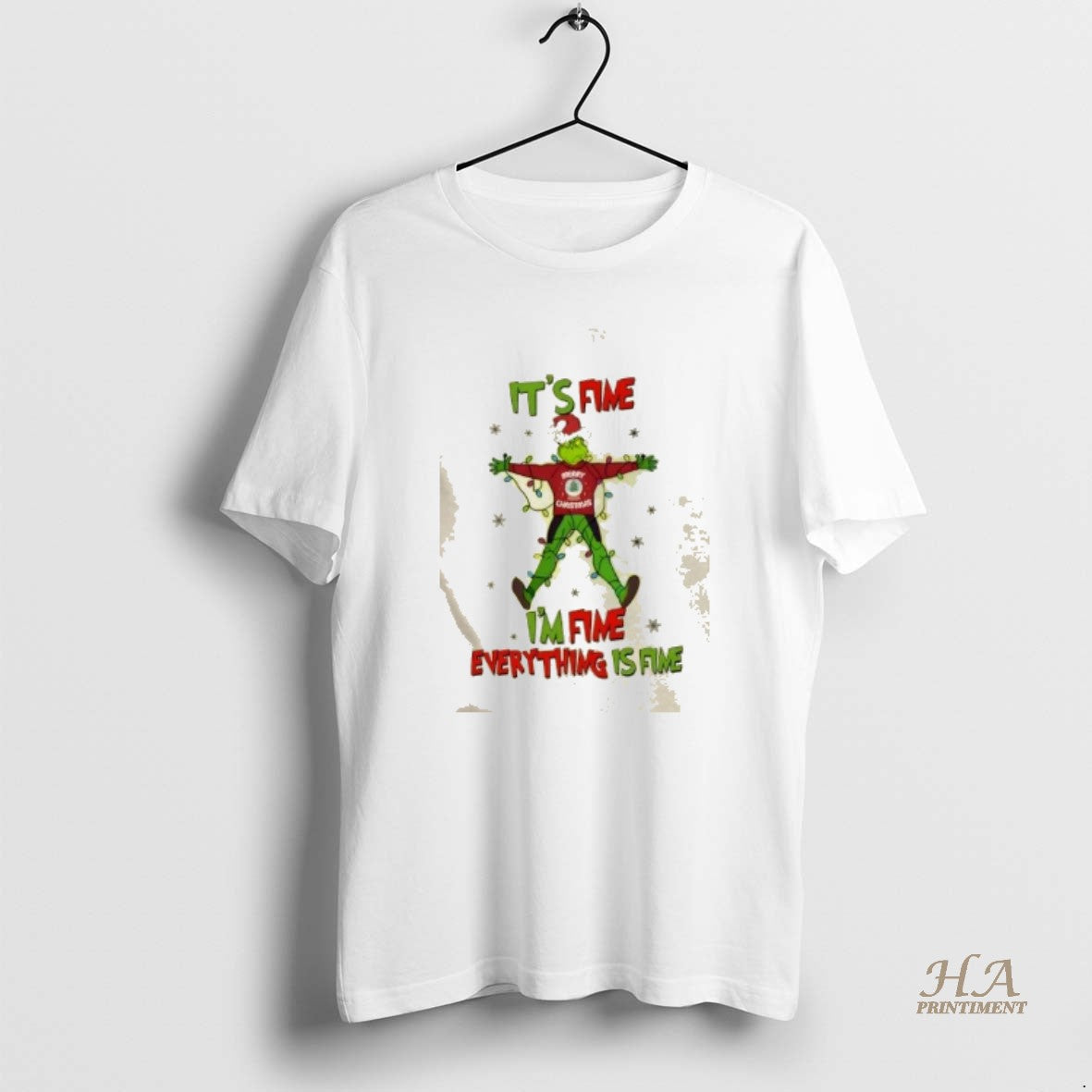 Official Grinch Merry Christmas Its Fine Im - Adult & Kids T-Shirts, Sweatshirts & Hoodies apparel design preview 1