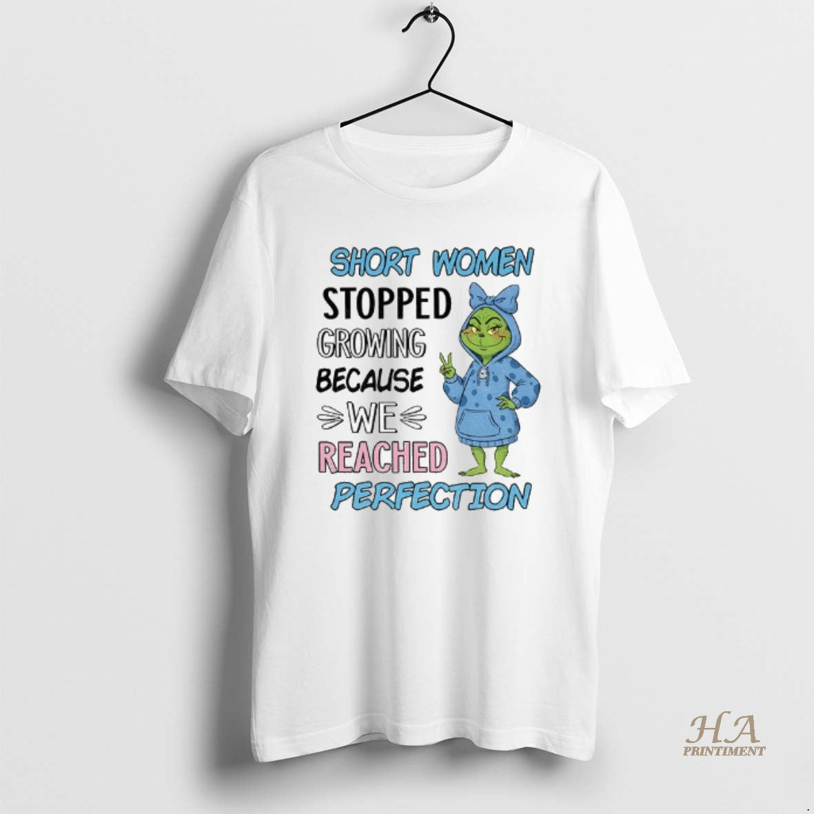 Official Grinch Short Women Stopped Growing Because - Adult & Kids T-Shirts, Sweatshirts & Hoodies apparel design preview 1